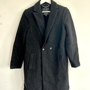 Black Double-Breasted J Crew Coat - Never Worn